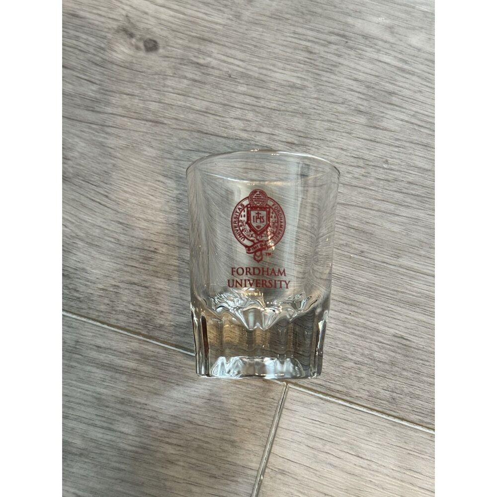 Fordham University clear shot glass